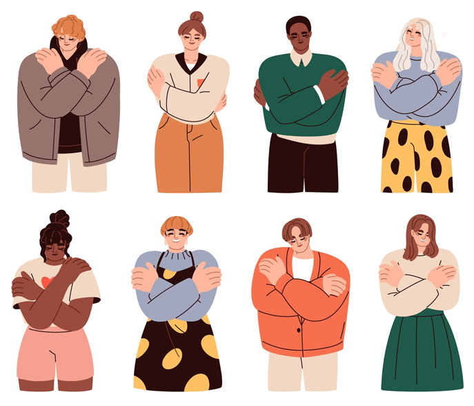 people emdr butterfly hugging